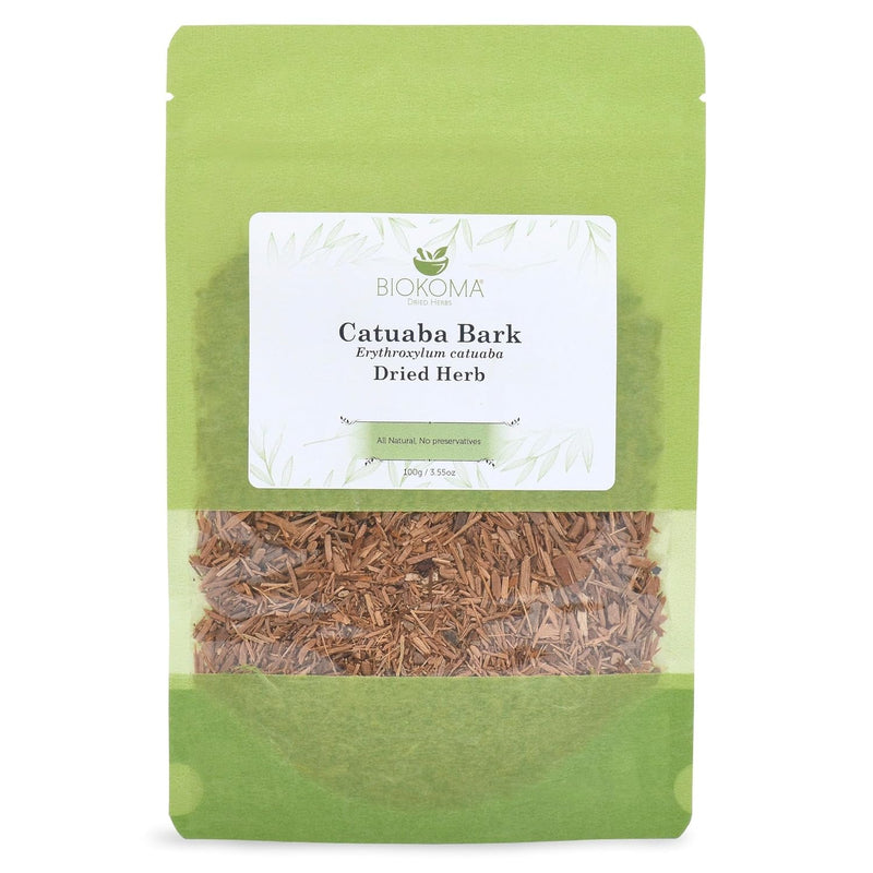Pure and Natural Biokoma Catuaba Bark Dried Herb - Herbal Tea in Resealable Pack Moisture Proof Pouch 100g - EXP 12/23/2026