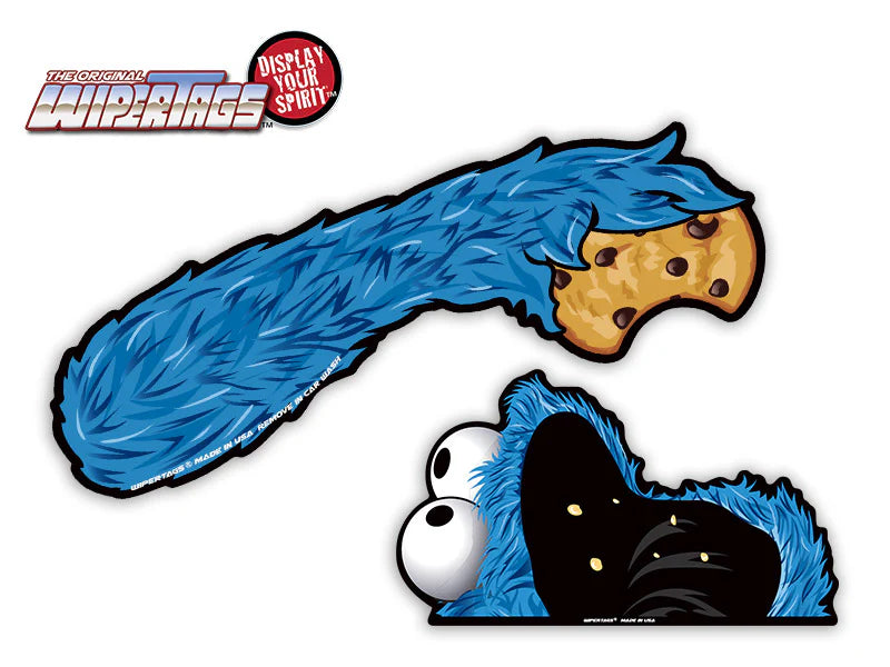 Blue Monster with Chocolate Chip Cookie - WiperTag