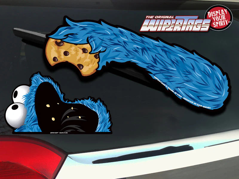 Blue Monster with Chocolate Chip Cookie - WiperTag