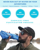 Tactiko 25oz. Purifying Water Bottle - UF Membrane, Activated Carbon Filter 265Gal. from Rivers, Streams - SGS Certified Personal Filter Straw - Camping, Emergency, Survival (Blue)