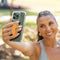 SpiiderGriip 360 Rotating Phone Grip – Flat-Fold Kickstand & Secure Strap – Works with iPhone, Android, Tablets & Cases – Comfortable & Durable (Orange)