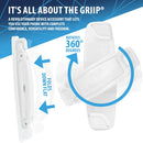 SpiiderGriip 360 Rotating Phone Grip – Flat-Fold Kickstand & Secure Strap – Works with iPhone, Android, Tablets & Cases – Comfortable & Durable (White)