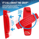 SpiiderGriip 360 Rotating Phone Grip – Flat-Fold Kickstand & Secure Strap – Works with iPhone, Android, Tablets & Cases – Comfortable & Durable (Red)