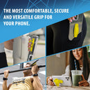 SpiiderGriip 360 Rotating Phone Grip – Flat-Fold Kickstand & Secure Strap – Works with iPhone, Android, Tablets & Cases – Comfortable & Durable (Yellow)