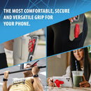 SpiiderGriip 360 Rotating Phone Grip – Flat-Fold Kickstand & Secure Strap – Works with iPhone, Android, Tablets & Cases – Comfortable & Durable (Red)