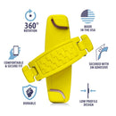 SpiiderGriip 360 Rotating Phone Grip – Flat-Fold Kickstand & Secure Strap – Works with iPhone, Android, Tablets & Cases – Comfortable & Durable (Yellow)