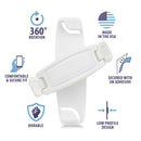 SpiiderGriip 360 Rotating Phone Grip – Flat-Fold Kickstand & Secure Strap – Works with iPhone, Android, Tablets & Cases – Comfortable & Durable (White)