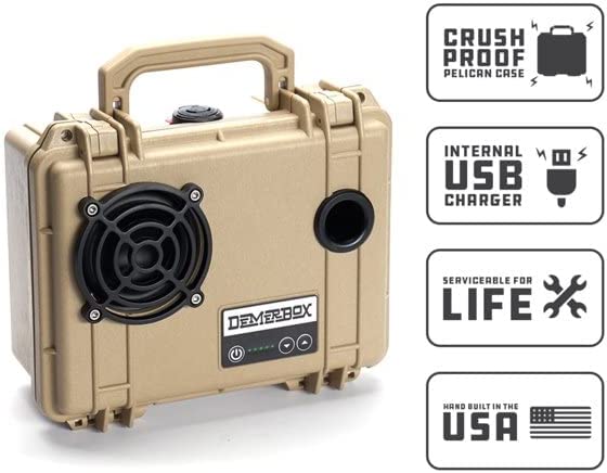 DemerBox: Waterproof, Portable, and Rugged Outdoor Bluetooth Speakers. Loud Sound + Deep Bass, 40+ hr Battery Life, Dry Box + USB Charging, Multi-Pairing Party Mode - DB1