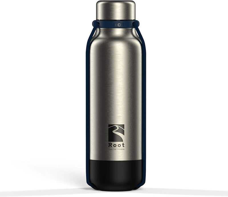 Root FTC Bottle Thermal Flask Stainless Steel Double Wall, Anti Drop Cap, Shockproof Bottom, Bungee Cords, Hot (20h) / Cold (24h)