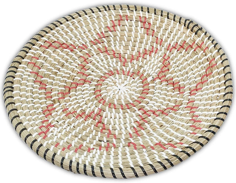 Ann Lee Design Seagrass Woven Fruit Basket (D 13.75", Red Star)